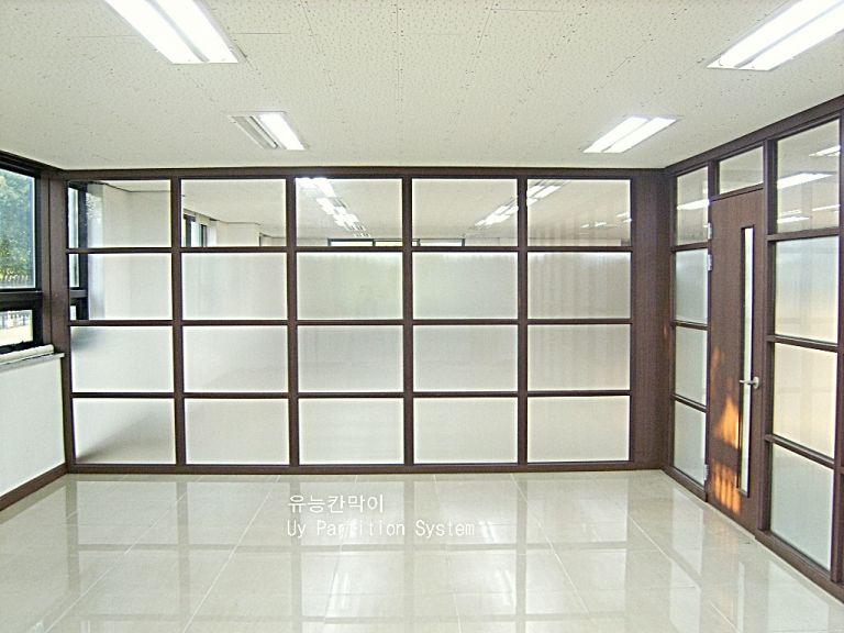 유리칸막이 4단격자-월넛