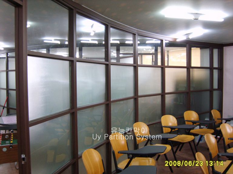 4단격자  라운드유리칸막이